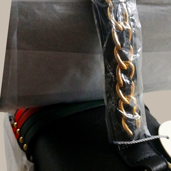 Black Tribal Leather Top Handle Satchel Handbag Set w Wallet - Picture 9 of 9